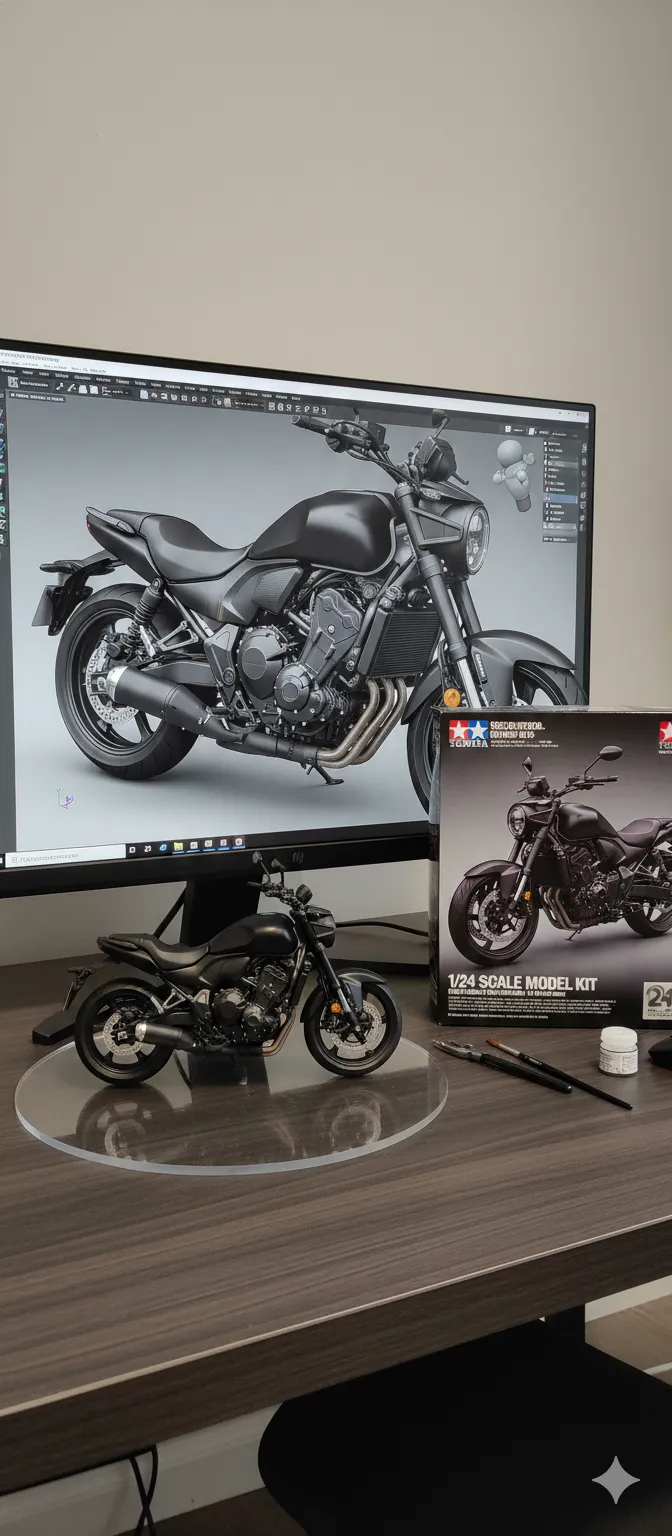 Imagem moto Zontes S350 em miniatura na mesa de computador